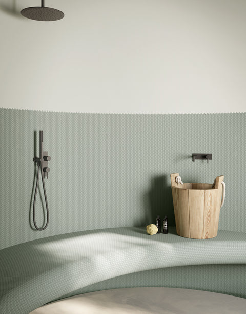 A creative spa room with Mutina interior design tiles