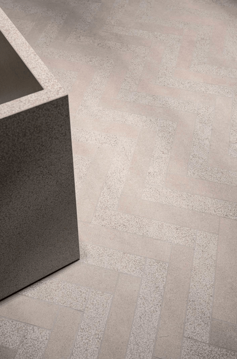 Florim Sensi White Dust White Lithos Herringbone Floor