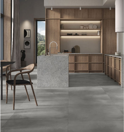 A Scandinavian style modern kitchen with Terratinta Ceramiche Norse premium tiles