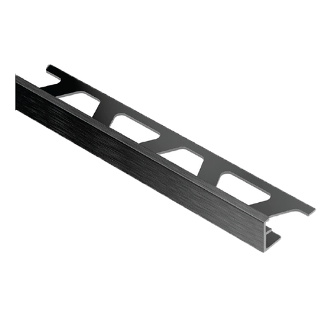 Schlüter Trendline JOLLY Edge Tile Trim - Anodised Aluminium, Brushed Chrome Graphite