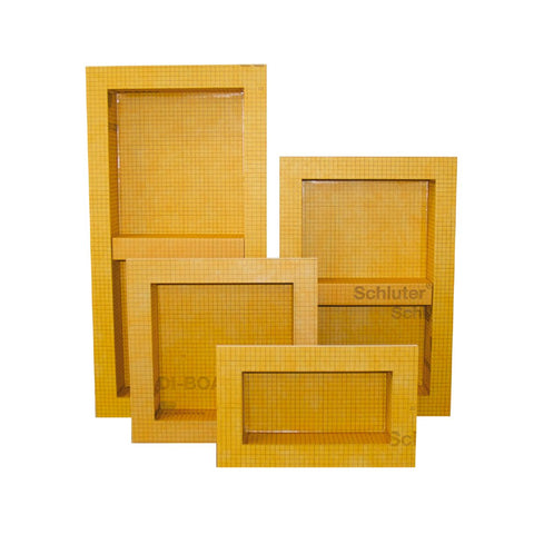 Different dimensions of Schluter KERDI BOARD SN Shower Niche