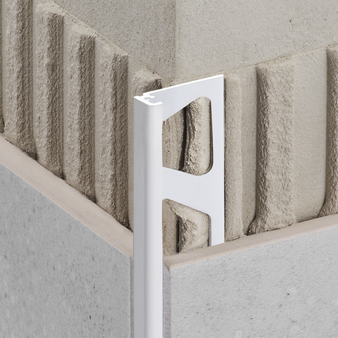 Schlüter Trendline JOLLY-AC Edge Tile Trim - Brilliant White, Coated Aluminium