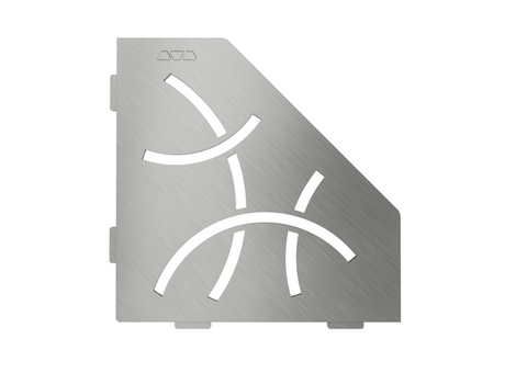 Schluter SHELF-E-S2 Pentagon Shelf - CURVE, Brushed Stainless Steel, 195x195mm