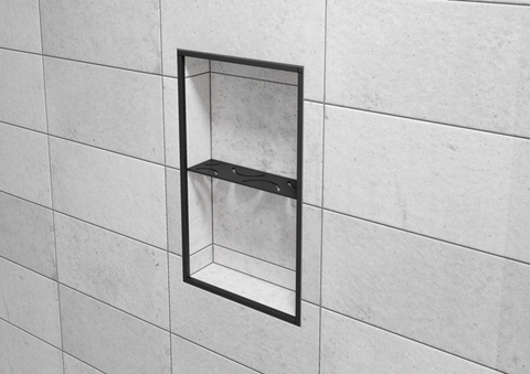 Schluter SHELF-N-S1-EB Shower Niche Shelf - CURVE, Coated Aluminium, 300x87mm