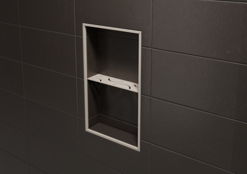 Schluter SHELF-N-S1-EB Shower Niche Shelf - CURVE, Coated Aluminium, 300x87mm