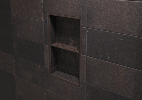 Schluter SHELF-N-S1-EB Shower Niche Shelf - CURVE, Coated Aluminium, 300x87mm
