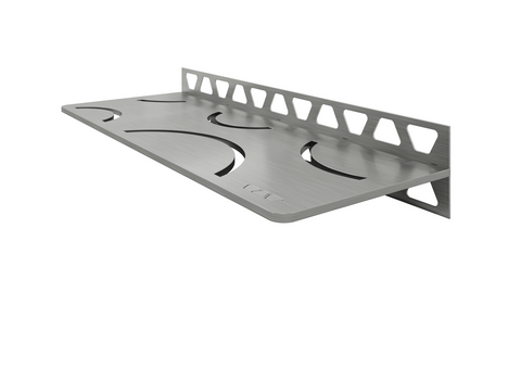 Schluter SHELF-W-S1-EB Shower Wall Floating Shelf - CURVE, Brushed Stainless Steel, 300x115mm