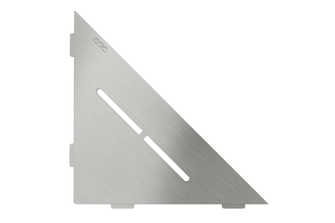 Schluter SHELF-E-S1-EB Triangular Corner - PURE, Brushed Stainless Steel, 210x210mm
