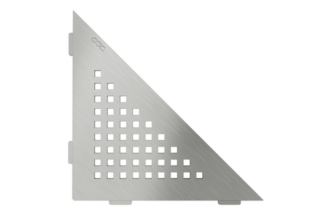 Schluter SHELF-E-S1-EB Triangular Corner - SQUARE, Brushed Stainless Steel, 210x210mm