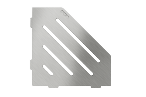 Schluter SHELF-E-S2 Pentagon Shelf - WAVE Design, Brushed Stainless Steel, 195x195mm