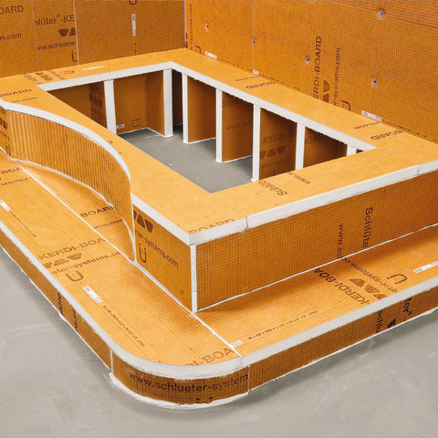 Schluter Kerdi Board Panels lining seating area