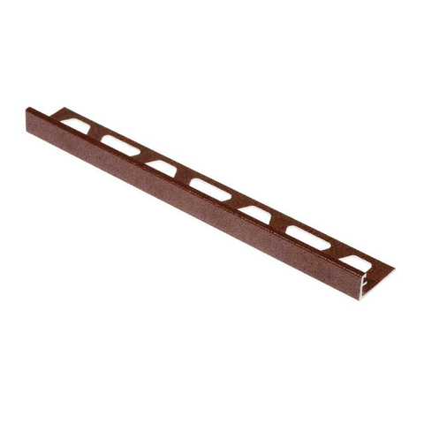 Schlüter Trendline JOLLY-TSR Edge Tile Trim - Textured Natural Rustic Brown, Coated Aluminium