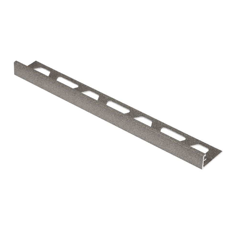 Schlüter Trendline JOLLY-TSSG Edge Tile Trim - Textured Natural Stone Grey, Coated Aluminium