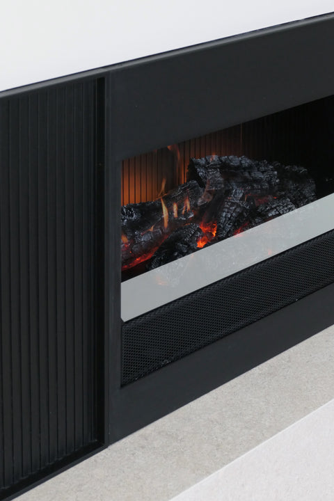 Luxury Porcelain Tiles on a Fabricated Fireplace