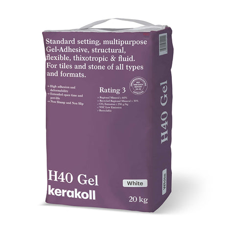 Kerakoll H40 Gel Tile Adhesive, Standard Set, White