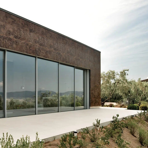 Laminam Ossido Bruno Tiling Private House Scandicci Internal External Italy