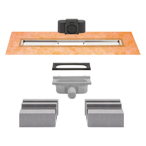 Components of Schluter KERDI LINE double linear drain