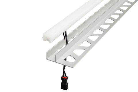 Schluter LIPROTEC-LLPM LED Profile in RGBW light colour with Aluminium trim