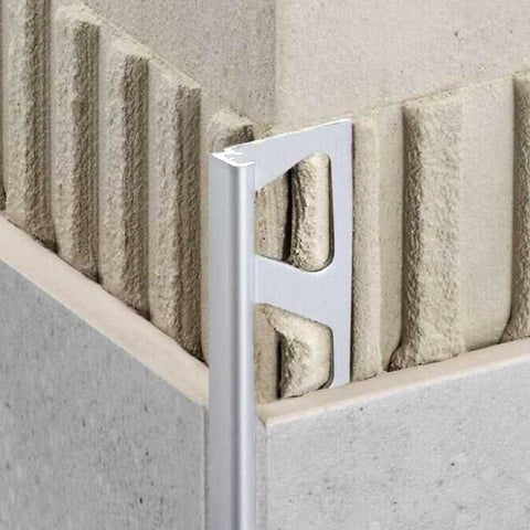 Anodised Aluminium Schluter Trendline JOLLY-AC Edge Tile Trim on external corner of wall