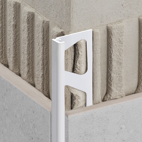 Schlüter Trendline JOLLY-AC Edge Tile Trim - White, Coated Aluminium