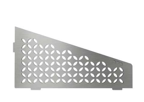 Schluter SHELF-E-S3-EB Wall Corner Shelf - FLORAL, Brushed Stainless Steel, 295x154mm