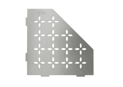 Schluter SHELF-E-S2-EB Pentagon Shelf - FLORAL, Brushed Stainless Steel, 195x195mm