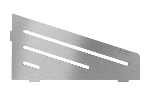 Schluter SHELF-E-S3-EB Wall Corner Shelf - WAVE Design, Brushed Stainless Steel, 295x154mm