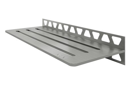Schluter SHELF-W-S1-EB Shower Wall Floating Shelf - WAVE, Brushed Stainless Steel, 300x115mm