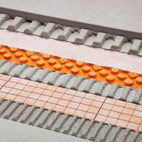 Schluter Ditra Drain mat layers