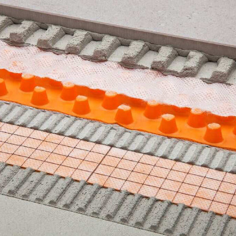 Schluter Ditra Drain mat layers