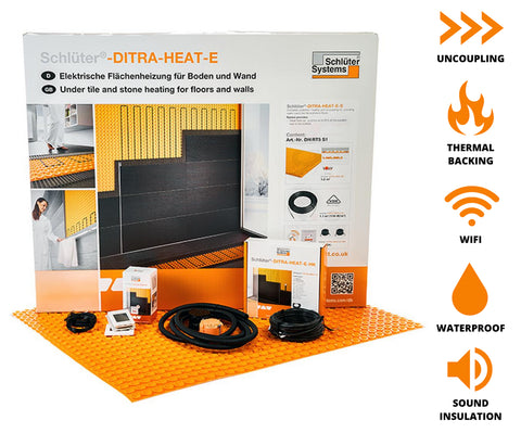 Schluter Ditra Heat E Set components with Wifi Thermostat
