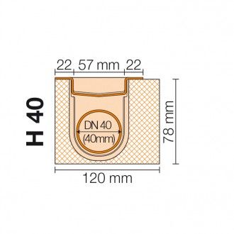 Diagram of Schluter KERDI LINE H horizontal linear drain dimensions